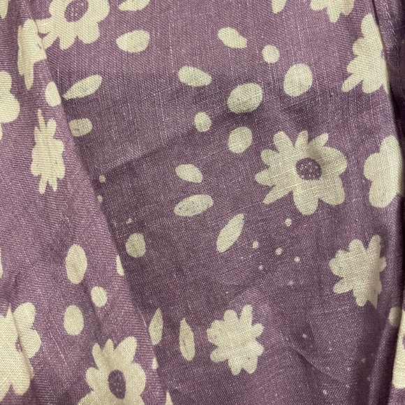 Bimby and Roy Purple Floral Linen Robe OS - Picture 4 of 4